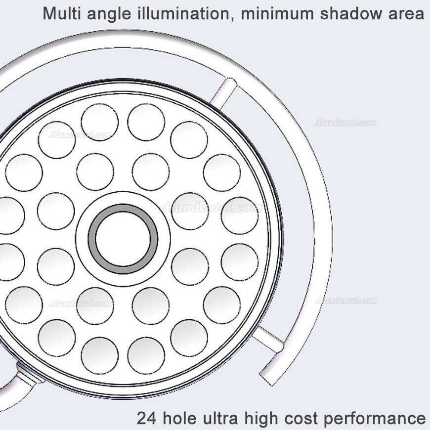 Dental 72W Ceiling Mounted Dental Light 24 Cold Light LED Shadowless Operating Lamp